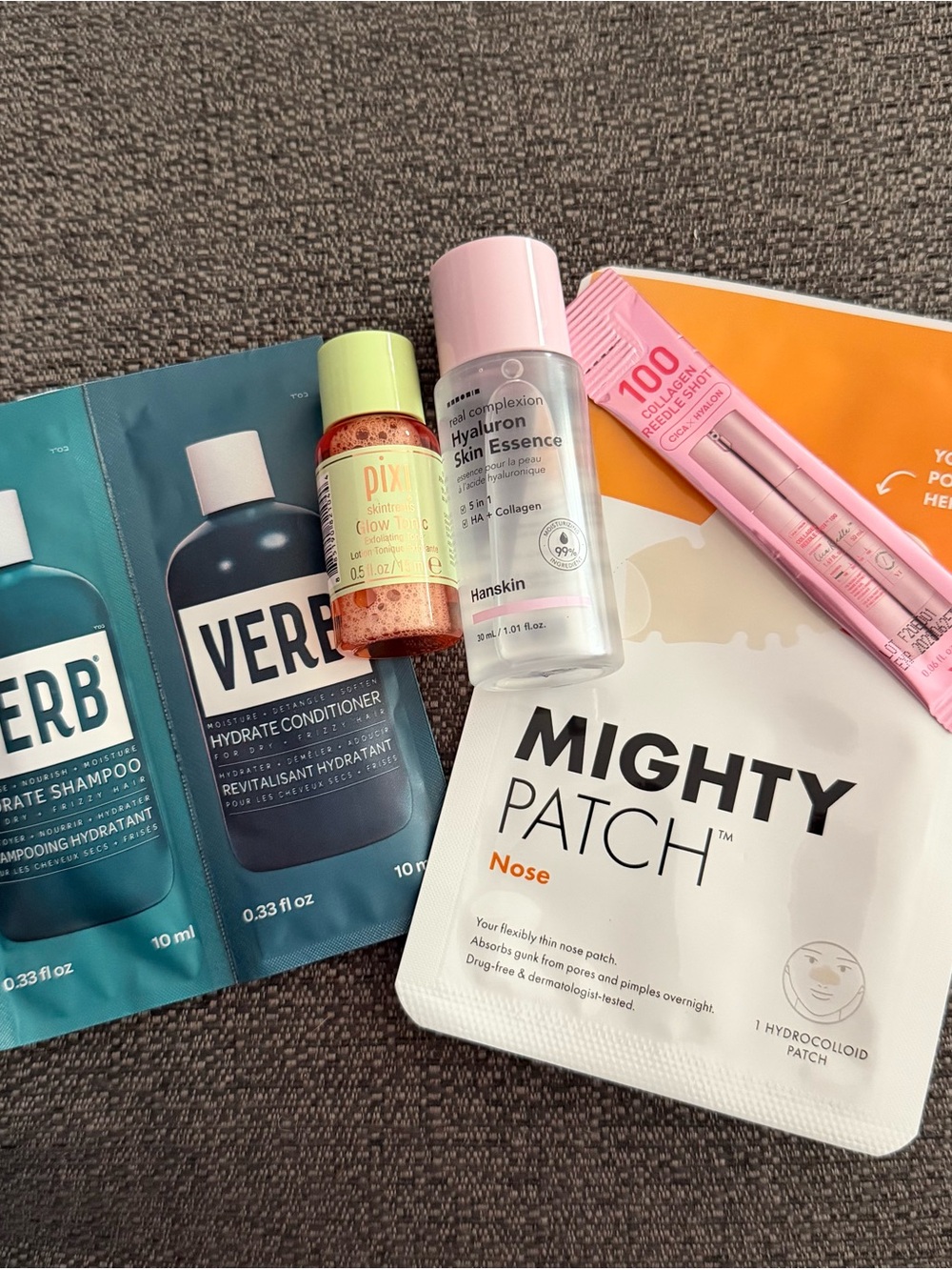 Mighty Patch Nose Pore Patch + Skincare/ hair Sample Bundle - White, Pink, Green